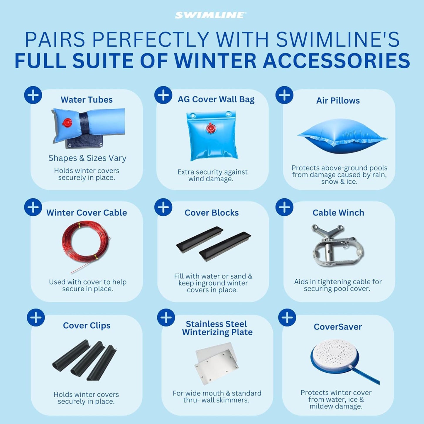 Swimline Hydrotools Silver King Winter Cover for 18'x38' Above Ground Oval Pools