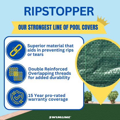 Swimline Hydrotools Ripstopper Winter Pool Cover for 20 x 45 Ft Inground Pools