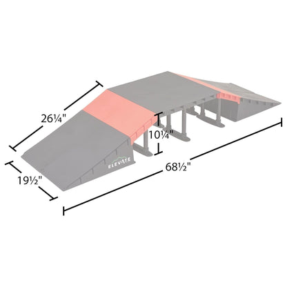 Elevate Outdoor Mini Skateboard Ramp 10-Piece Set with EZ-Link Setup, Orange