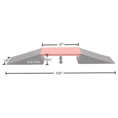 Elevate Outdoor EZ-Link Skateboard Ramp 3-Piece Set with 3 Setup Options, Orange