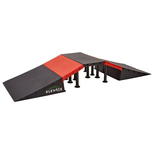 Elevate Outdoor Jumbo Skateboard Ramp 9-Piece Set with EZ-Link Setup, Orange