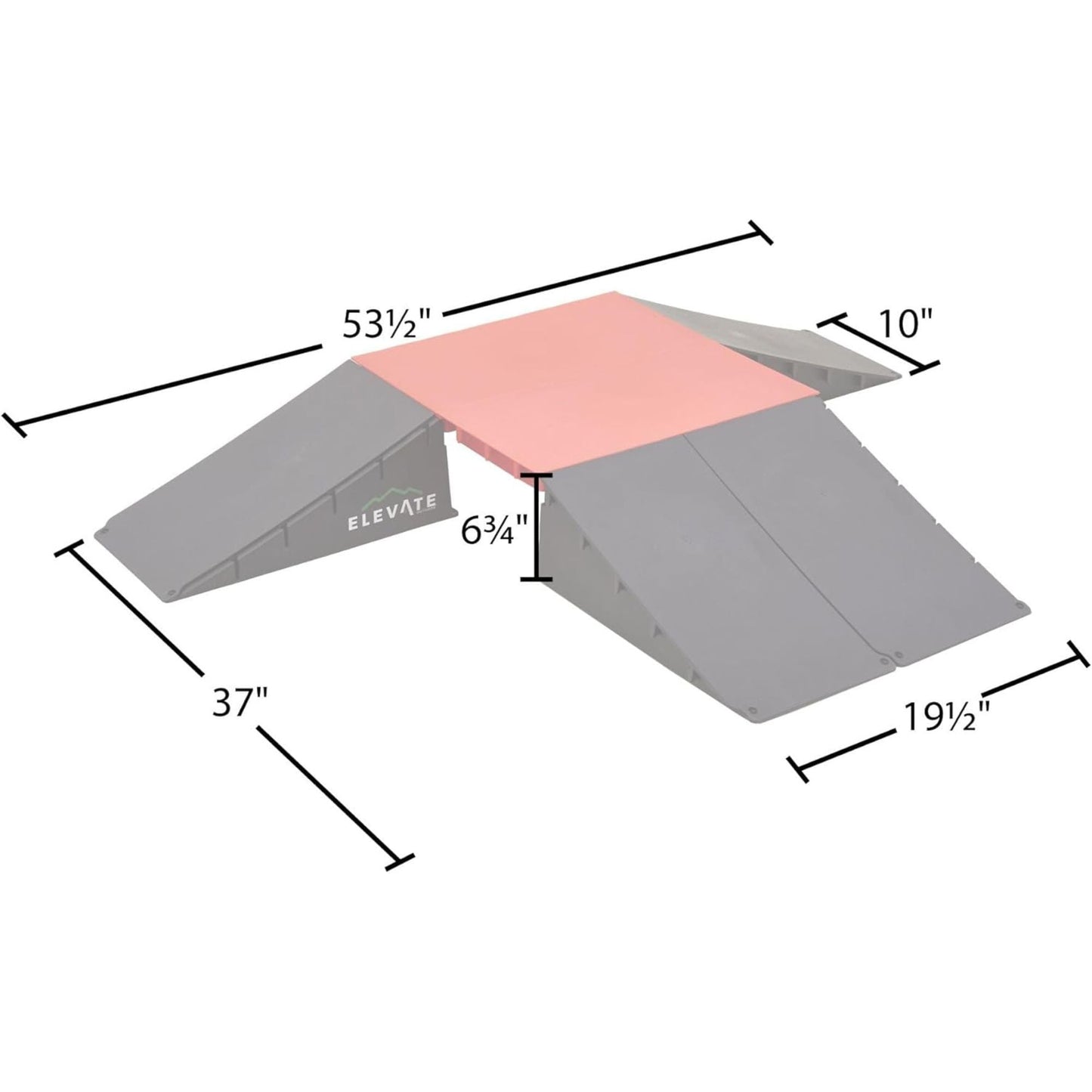 Elevate Outdoor Mini Skateboard Ramp 6-Piece Set with EZ-Link Setup, Orange