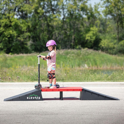 Elevate Outdoor Mini Skateboard Ramp 6-Piece Set with EZ-Link Setup, Orange