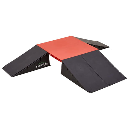 Elevate Outdoor Mini Skateboard Ramp 6-Piece Set with EZ-Link Setup, Orange