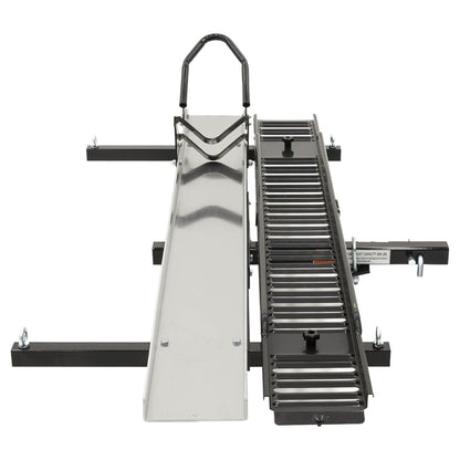 Black Widow Heavy Duty Hitch Mount Motorcycle Carrier, Steel Track & Ramp, Black - Find Fresh Goods