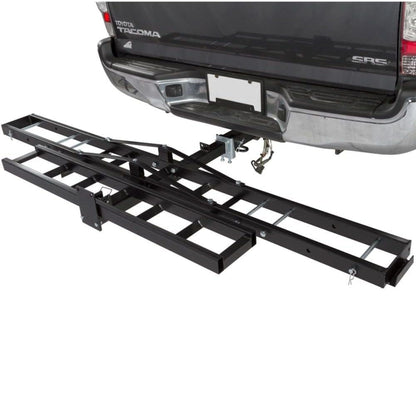 Black Widow Motorcycle Bike Carrier with Ramp for 2" Hitch, 500 Pound Capacity - Find Fresh Goods