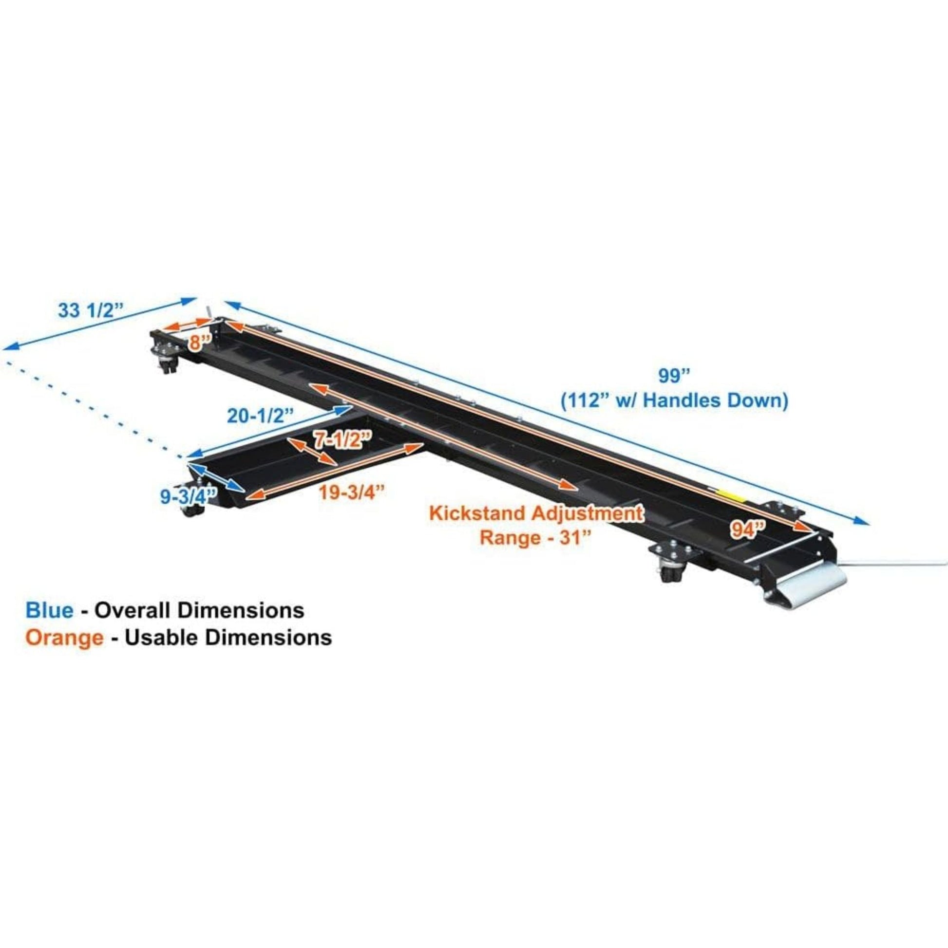 Black Widow Heavy Duty Motorcycle Dolly and Cruiser Garage Storage Ramp, Black - Find Fresh Goods