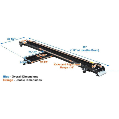 Black Widow Heavy Duty Motorcycle Dolly and Cruiser Garage Storage Ramp, Black - Find Fresh Goods