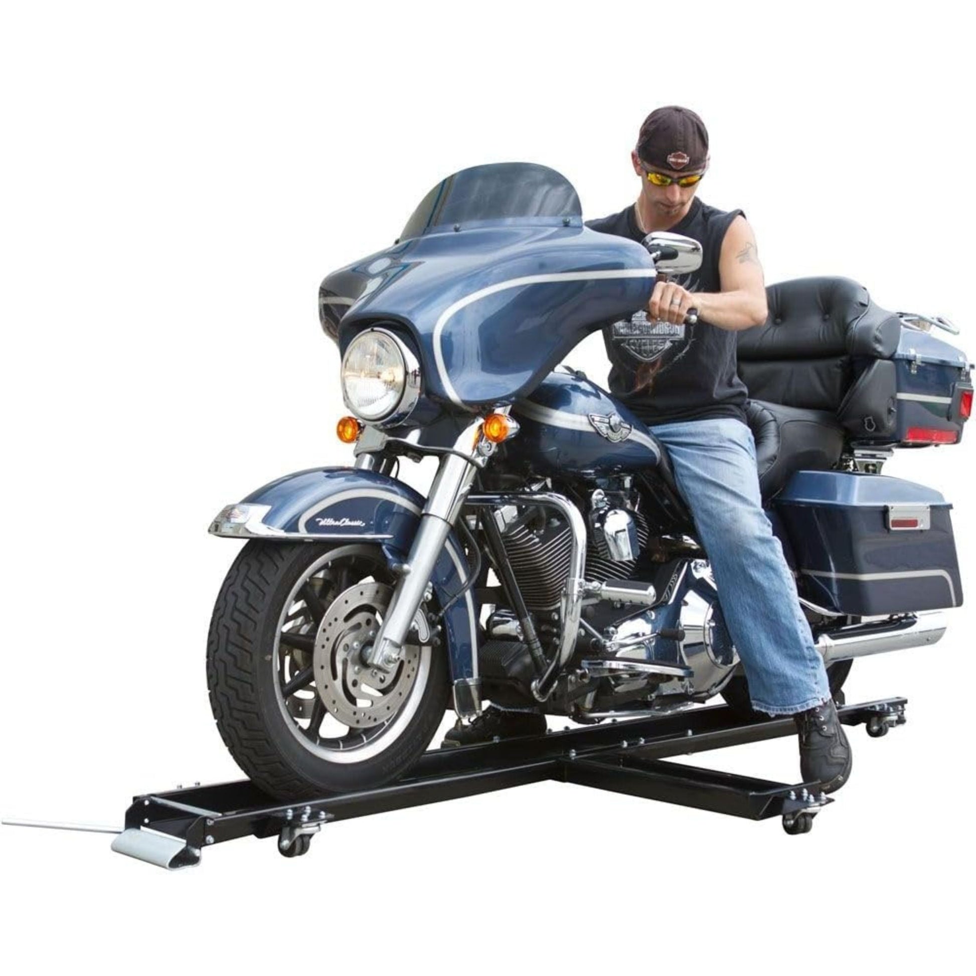 Black Widow Heavy Duty Motorcycle Dolly and Cruiser Garage Storage Ramp, Black - Find Fresh Goods