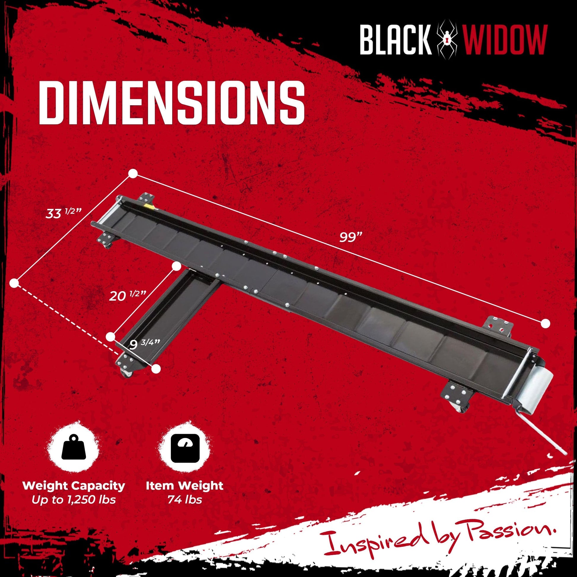 Black Widow Heavy Duty Motorcycle Dolly and Cruiser Garage Storage Ramp, Black - Find Fresh Goods