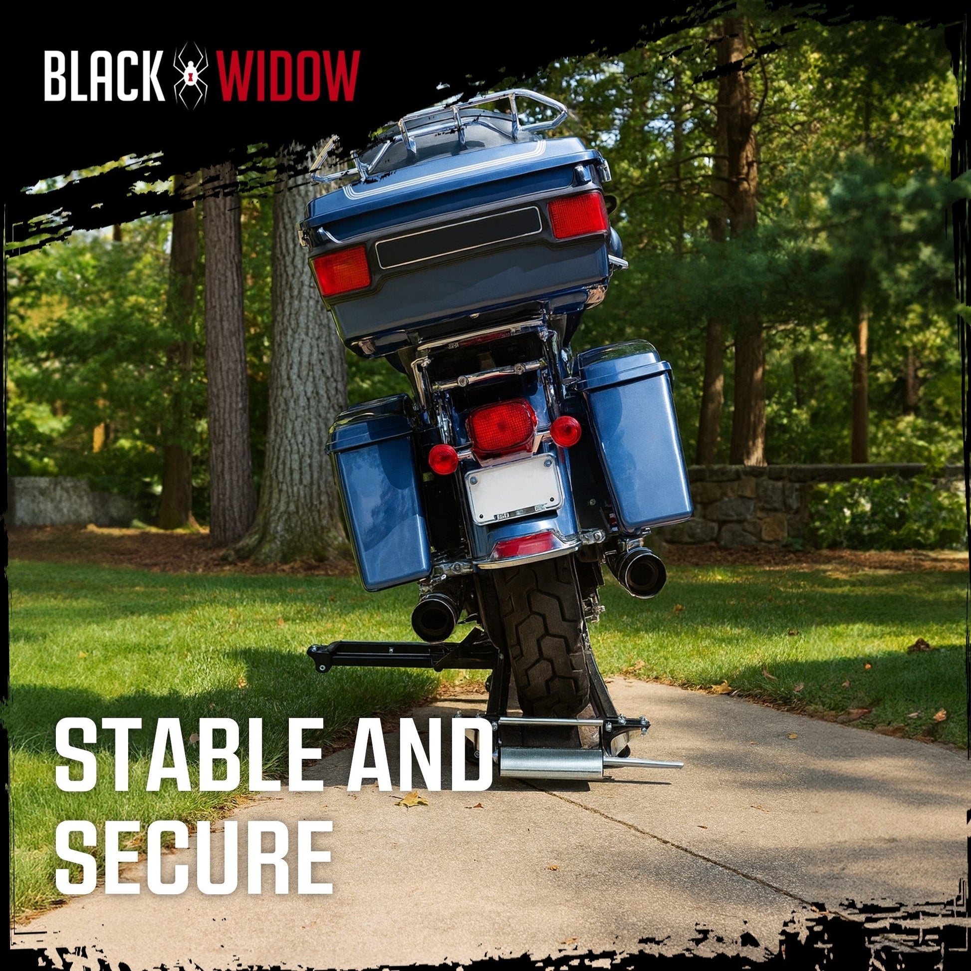 Black Widow Heavy Duty Motorcycle Dolly and Cruiser Garage Storage Ramp, Black - Find Fresh Goods