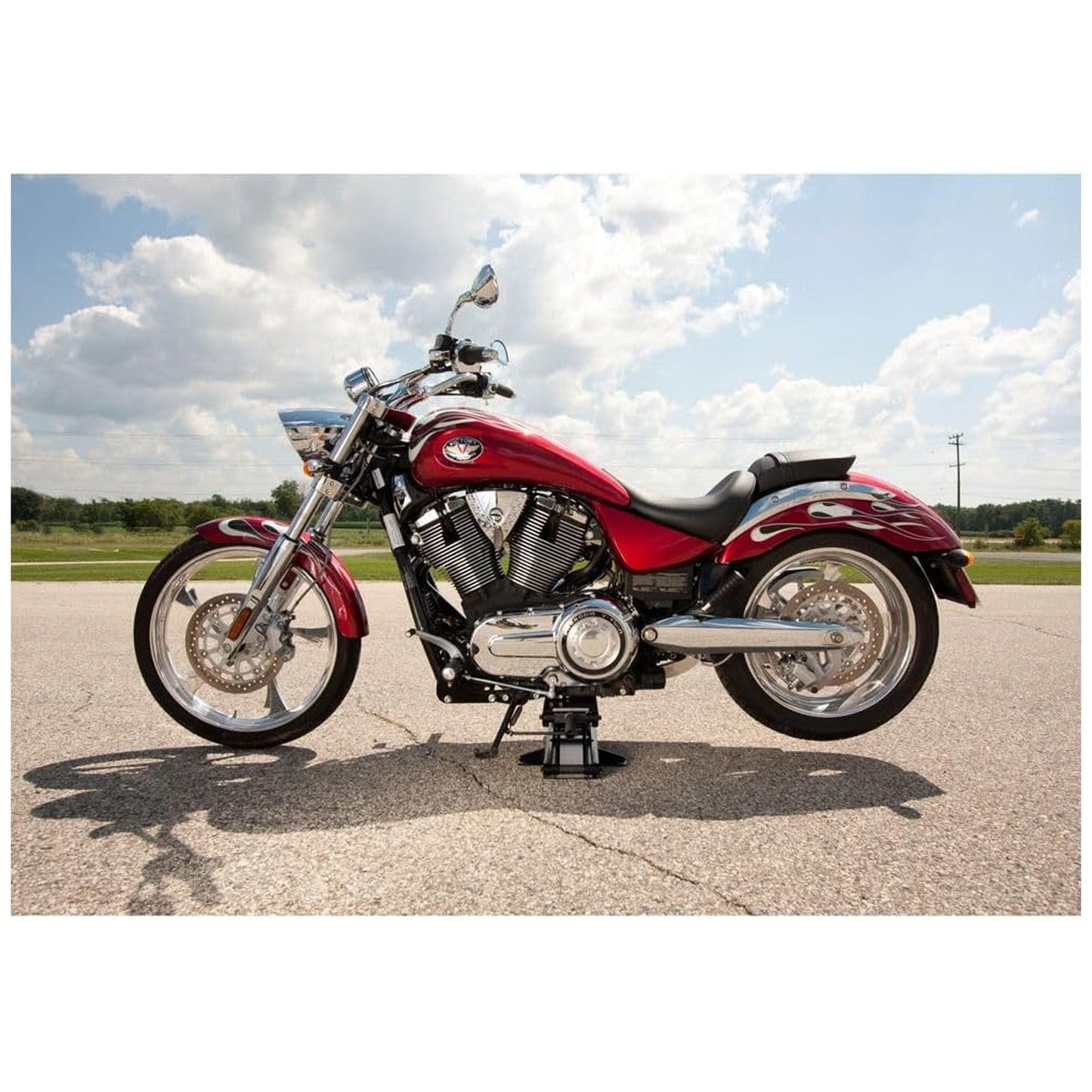 Black Widow Steel Motorcycle Jack for Front/Rear Tires, 3.75"-16.25" Lift Height