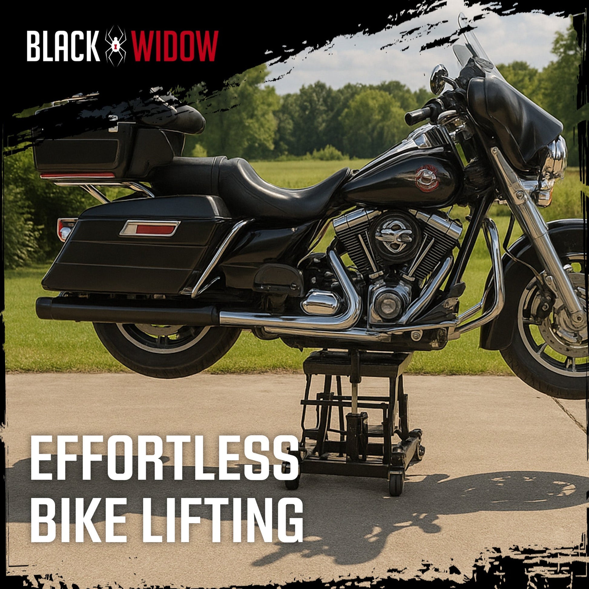 Black Widow Motorcycle and ATV Hydraulic Lift Jack Stand up to 1500 Pound, Black - Find Fresh Goods