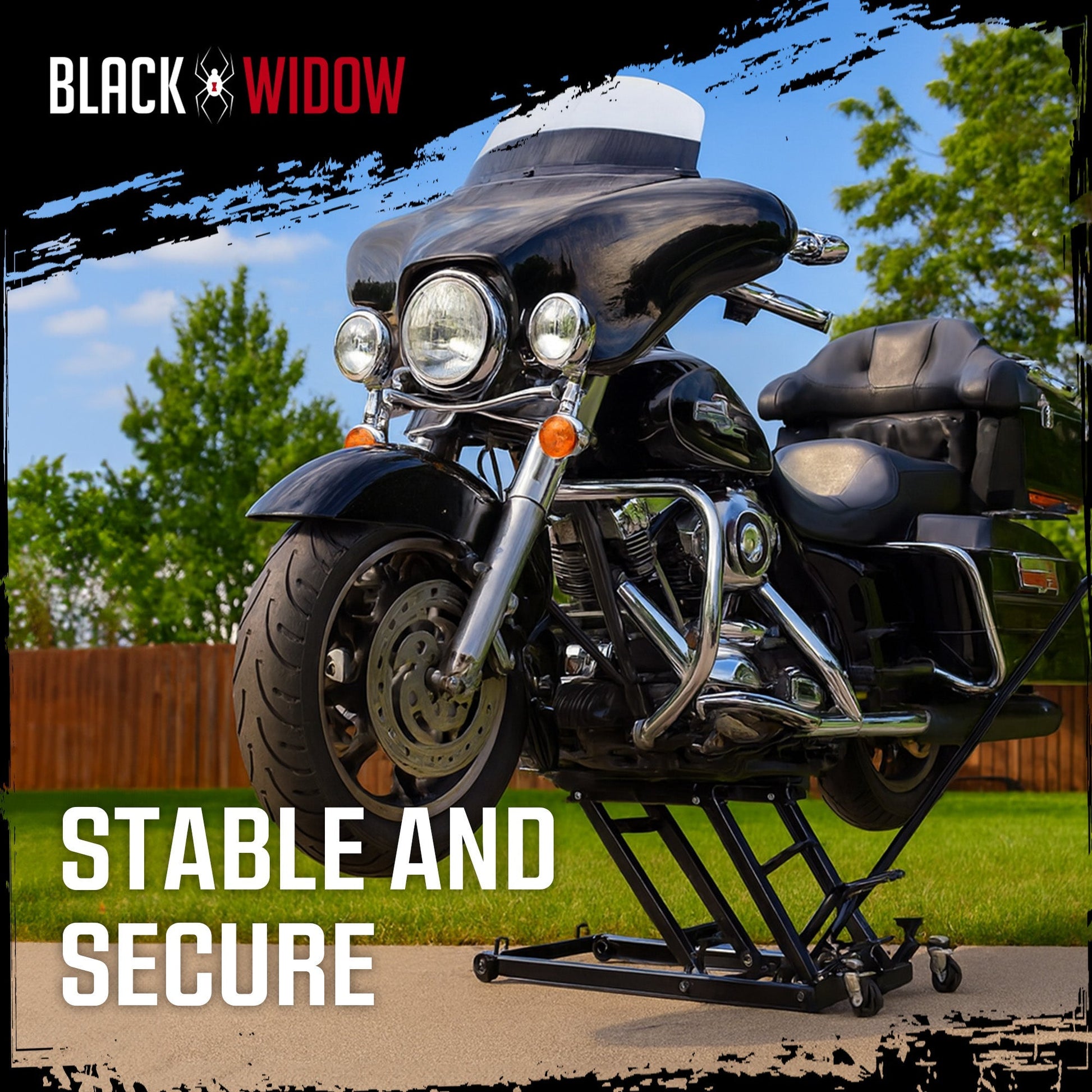 Black Widow Motorcycle and ATV Hydraulic Lift Jack Stand up to 1500 Pound, Black - Find Fresh Goods