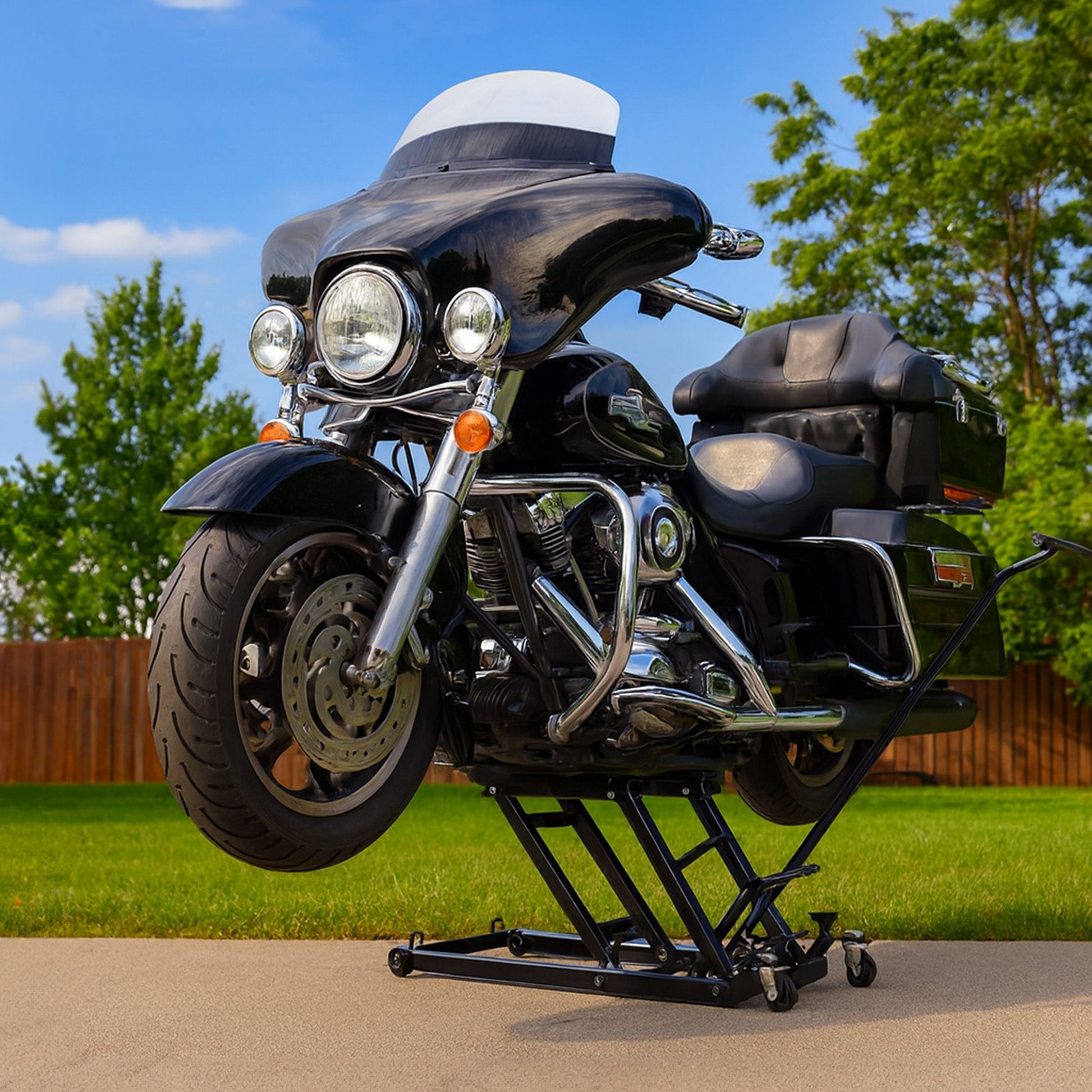 Black Widow Motorcycle and ATV Hydraulic Lift Jack Stand up to 1500 Pound, Black - Find Fresh Goods