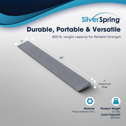 VersaRamp Lightweight Foam Threshold Ramp for Wheelchairs, 1 Inch Rise, Gray