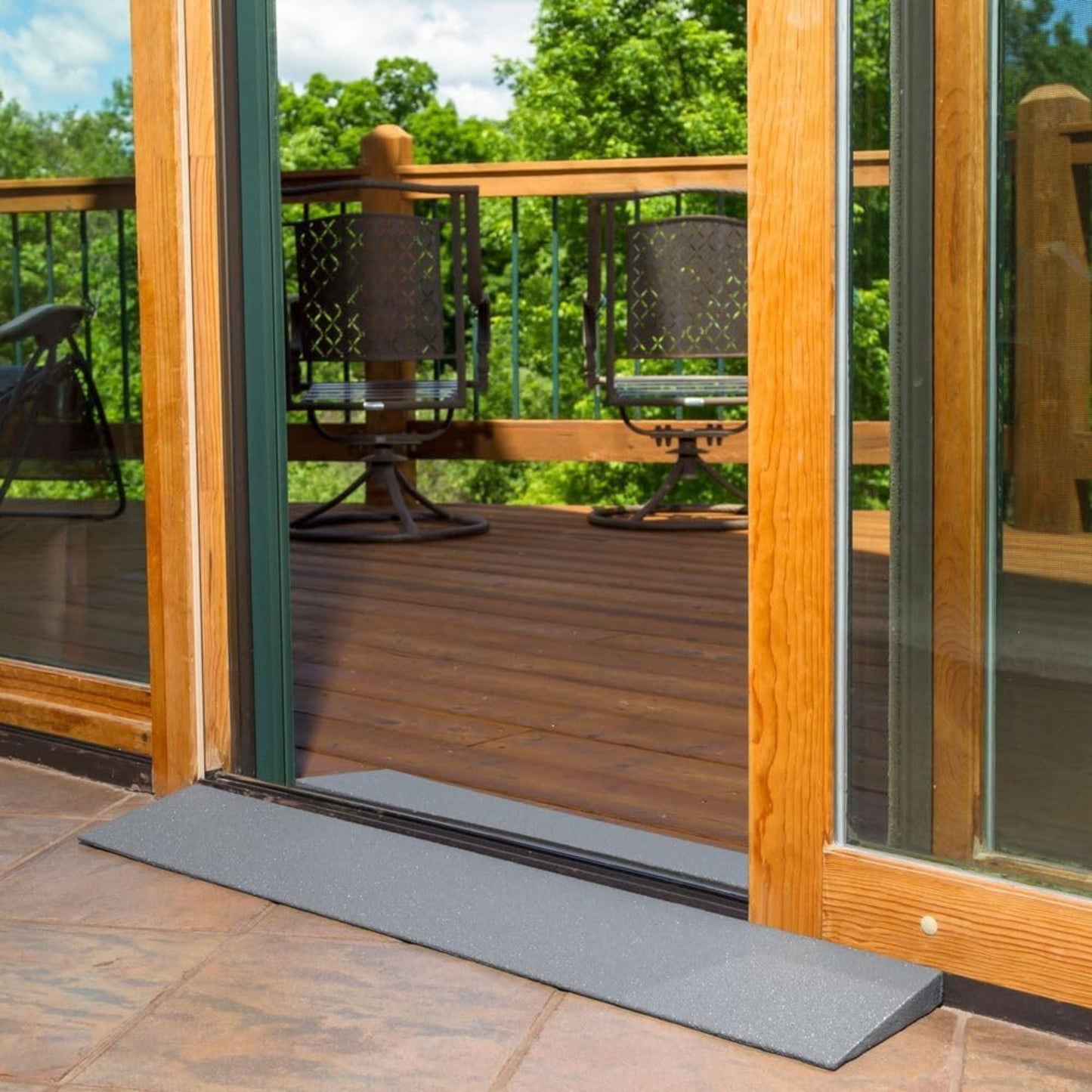 VersaRamp Lightweight Foam Threshold Ramp for Wheelchairs, 1.5 Inch Rise, Gray