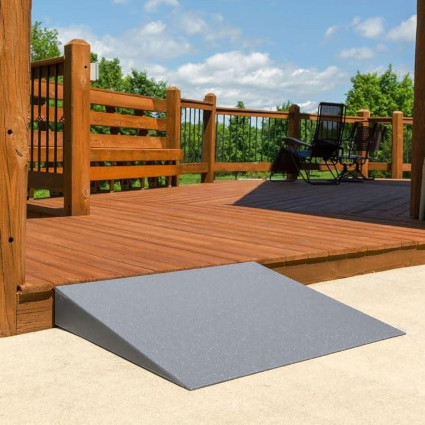 VersaRamp Lightweight Foam Threshold Ramp for Wheelchairs, 3 Inch Rise, Gray