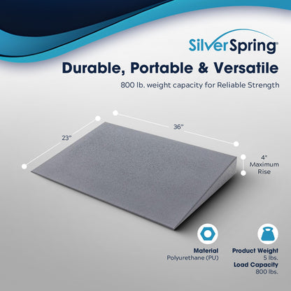 VersaRamp Lightweight Foam Threshold Ramp for Wheelchairs, 4 Inch Rise, Gray