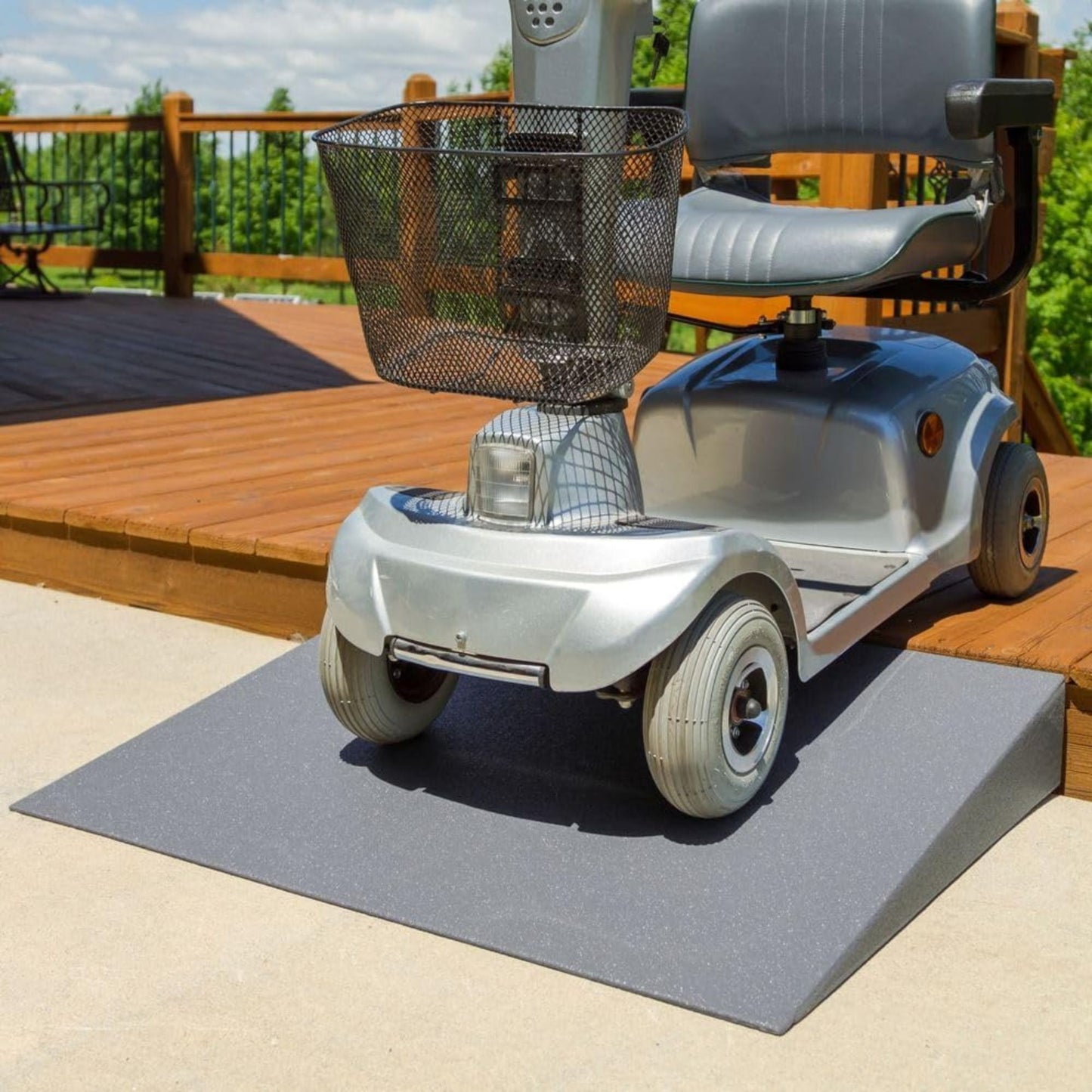 VersaRamp Lightweight Foam Threshold Ramp for Wheelchairs, 4 Inch Rise, Gray