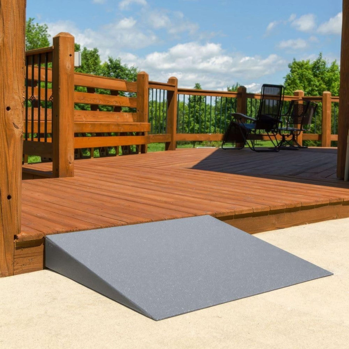 VersaRamp Lightweight Foam Threshold Ramp for Wheelchairs, 4 Inch Rise, Gray