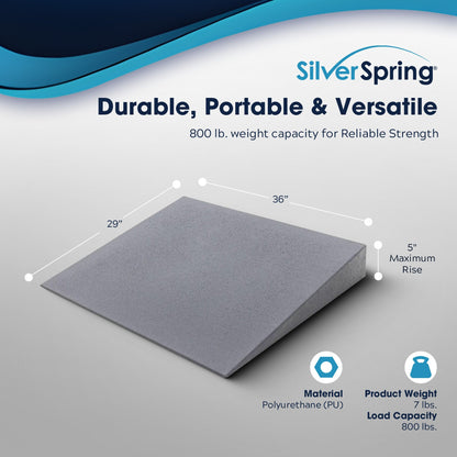 VersaRamp Lightweight Foam Threshold Ramp for Wheelchairs, 5 Inch Rise, Gray