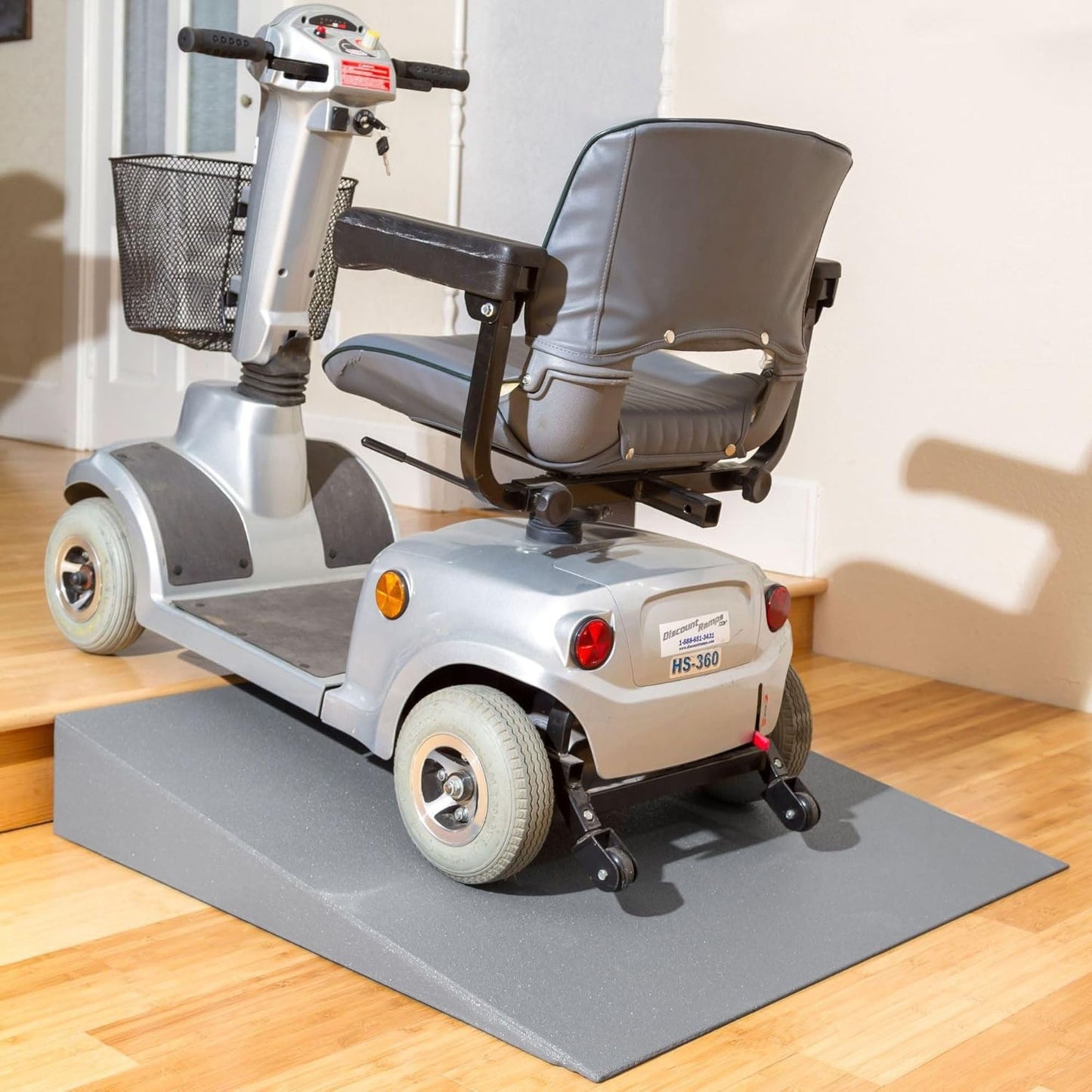 VersaRamp Lightweight Foam Threshold Ramp for Wheelchairs, 5 Inch Rise, Gray