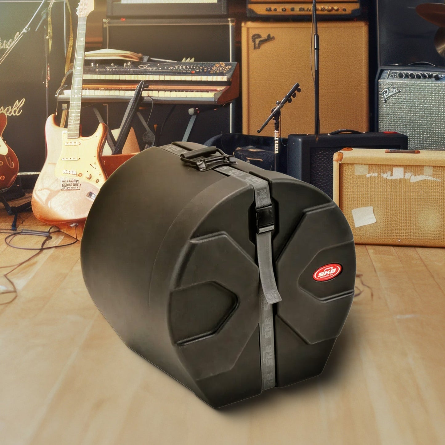 SKB 12" x 14" Tom Case with Padded Interior and D-Shaped Drum Design, Black