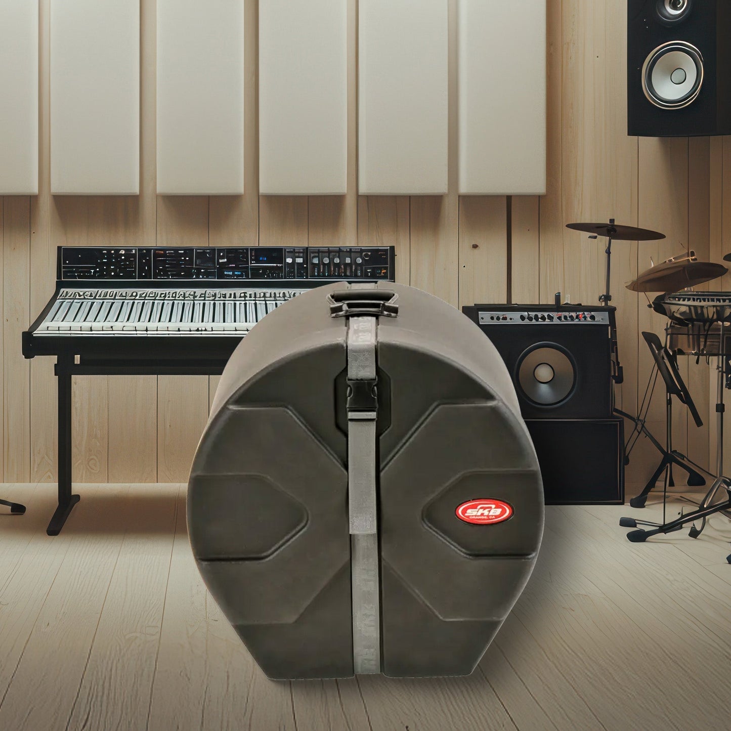 SKB 12" x 14" Tom Case with Padded Interior and D-Shaped Drum Design, Black