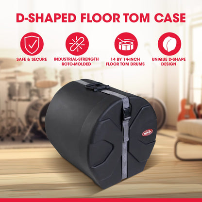 SKB 14" x 14" Floor Tom Case with Padded Interior and D-Shaped Drum Design