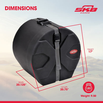 SKB 14" x 16" Floor Tom Case with Padded Interior and D-Shaped Drum Design