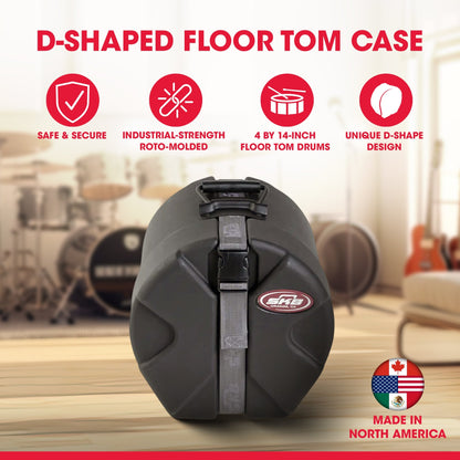 SKB 4" x 14" Snare Case with Padded Interior and D-Shaped Drum Design
