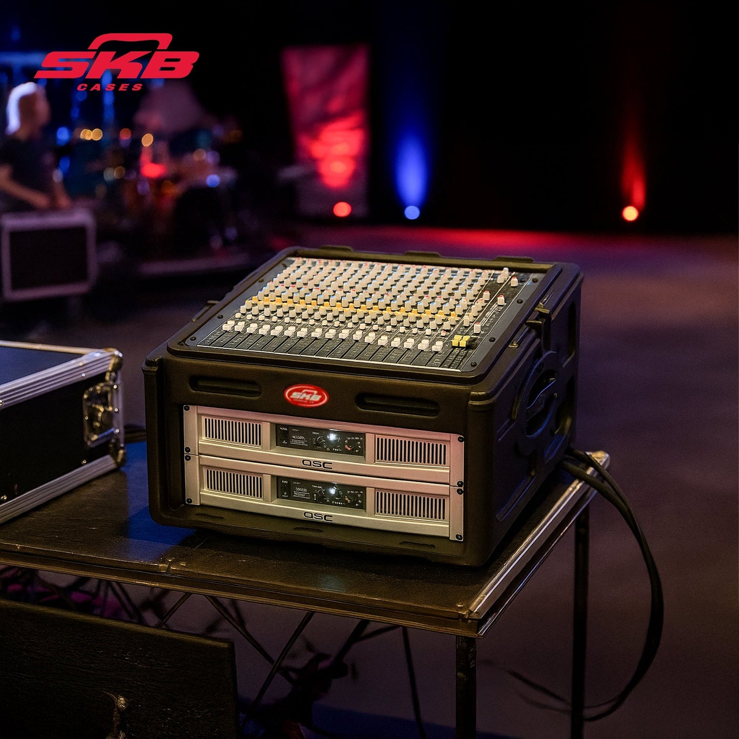 SKB Roto Rack/Mixer Console, 10U Slanted Rackmount on top, 4U Rackmount in Front