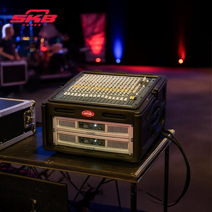 SKB Roto Rack/Mixer Console, 10U Slanted Rackmount on top, 4U Rackmount in Front