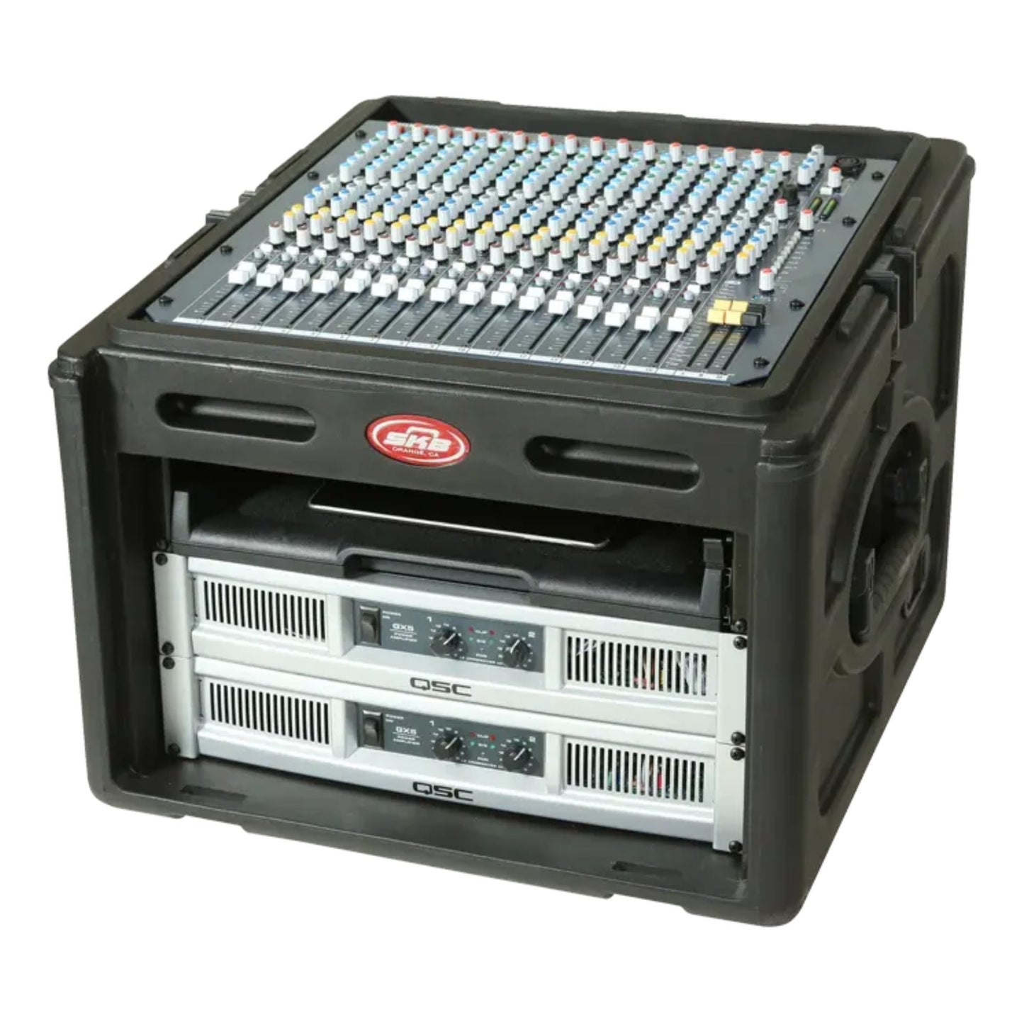 SKB Roto Rack/Mixer Console, 10U Slanted Rackmount on top, 6U Rackmount in Front
