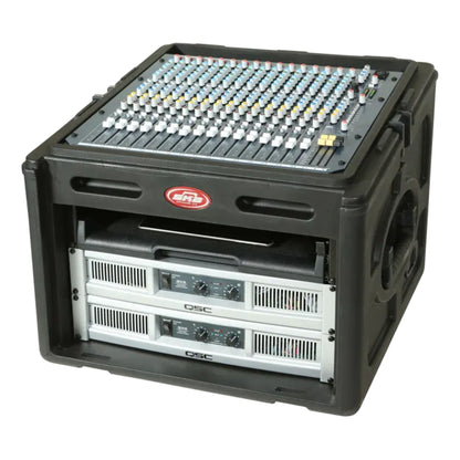 SKB Roto Rack/Mixer Console, 10U Slanted Rackmount on top, 6U Rackmount in Front