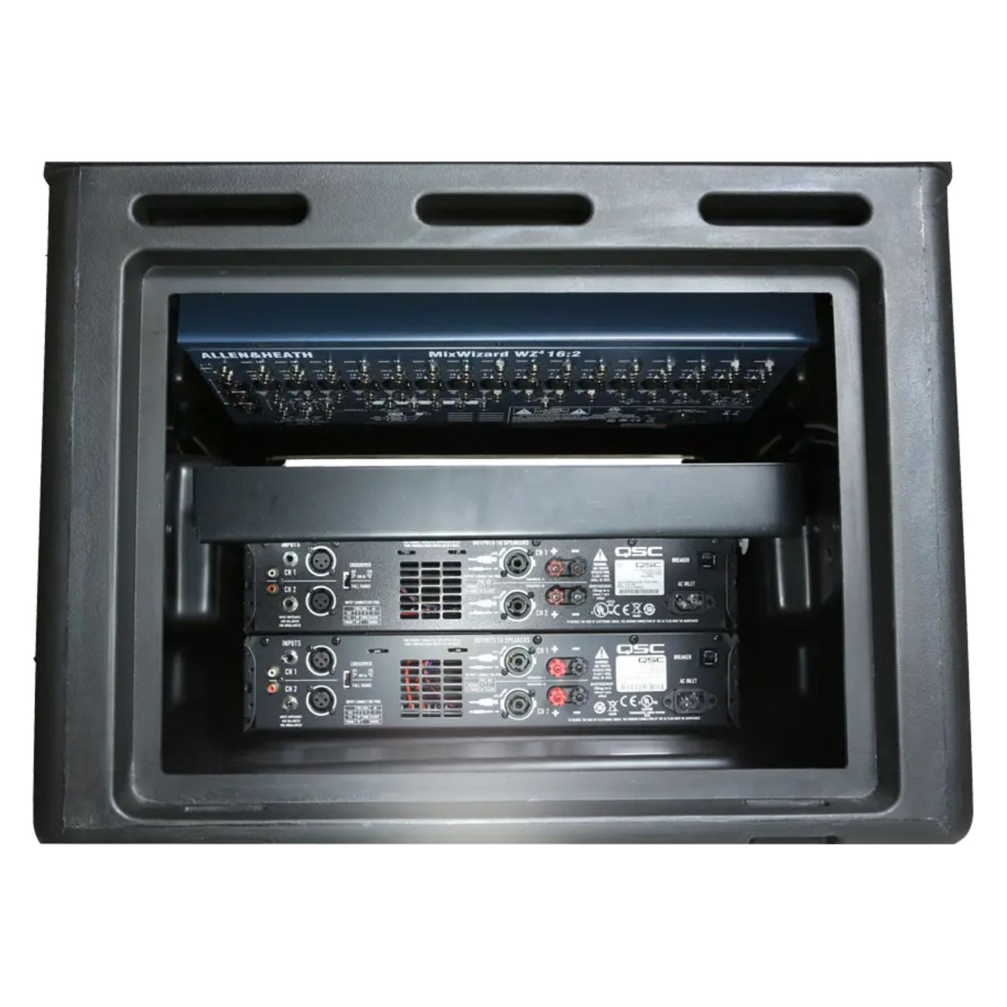 SKB Roto Rack/Mixer Console, 10U Slanted Rackmount on top, 6U Rackmount in Front