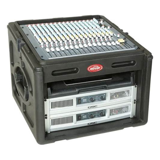 SKB Roto Rack/Mixer Console, 10U Slanted Rackmount on top, 6U Rackmount in Front