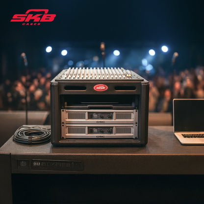 SKB Roto Rack/Mixer Console, 10U Slanted Rackmount on top, 6U Rackmount in Front