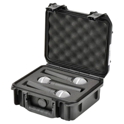 SKB Microphone Hard Case, Polypropylene Shell with 3-Slot Foam Interior, Black