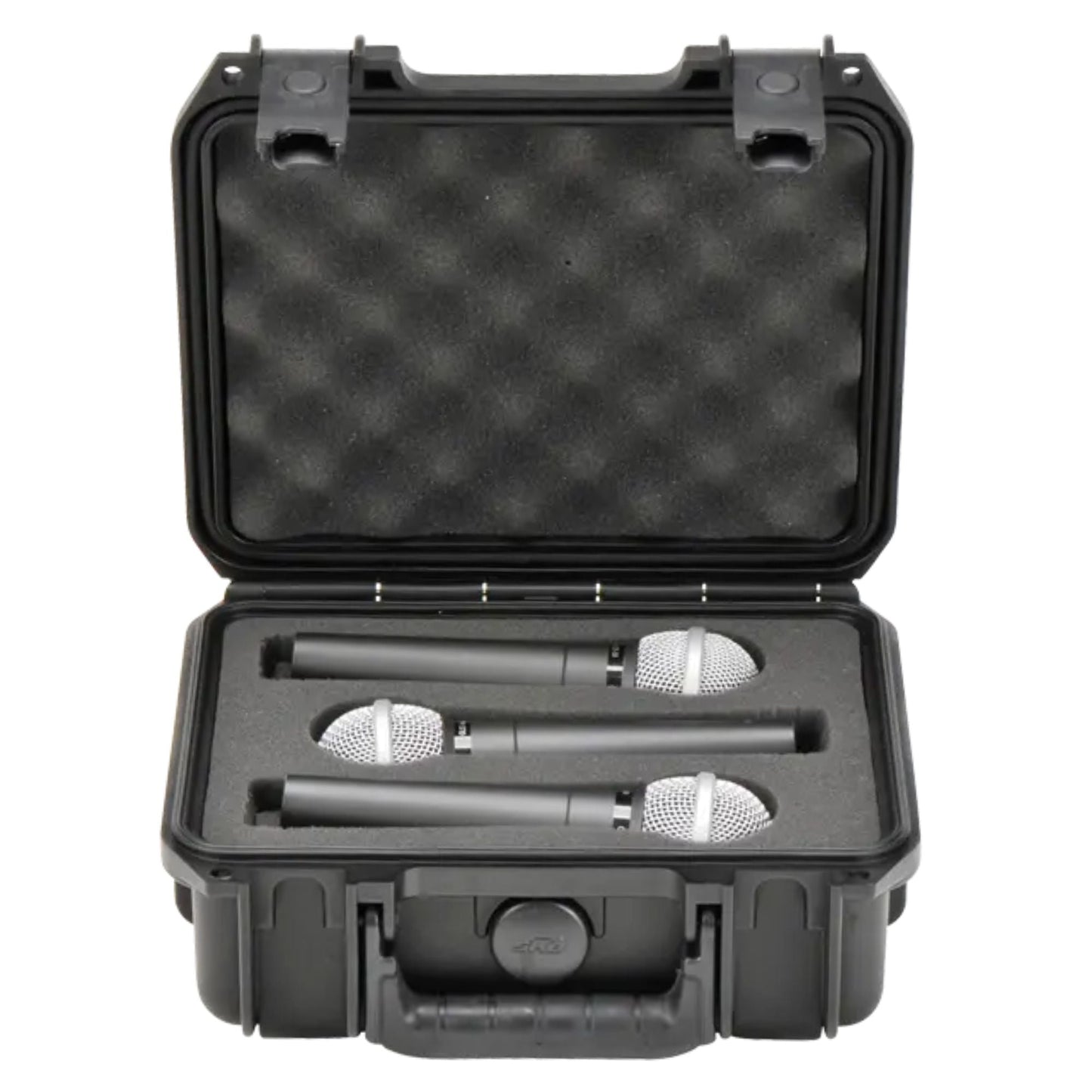 SKB Microphone Hard Case, Polypropylene Shell with 3-Slot Foam Interior, Black
