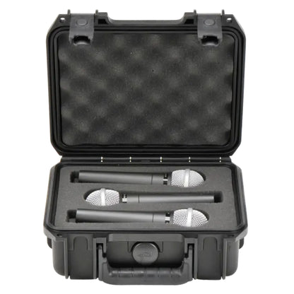 SKB Microphone Hard Case, Polypropylene Shell with 3-Slot Foam Interior, Black