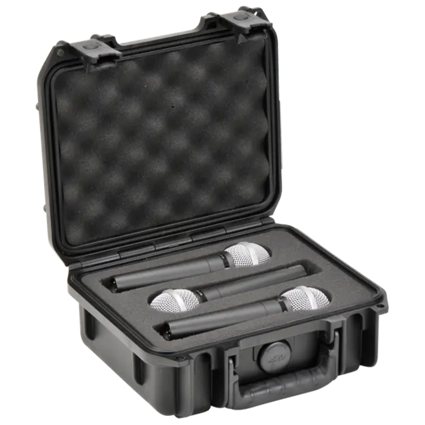 SKB Microphone Hard Case, Polypropylene Shell with 3-Slot Foam Interior, Black