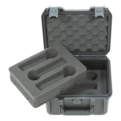 SKB Microphone Hard Case, Polypropylene Shell with 6-Slot Foam Interior, Black