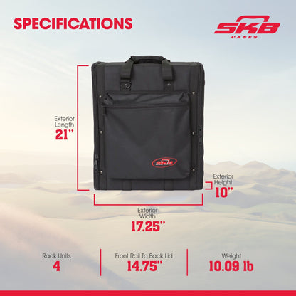 SKB Cases 4U Soft Rack Case for Wireless Microphone Systems with Steel Rails