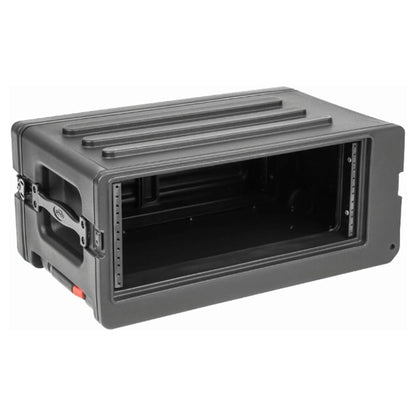 SKB 4U rSeries Shallow Rolling Rack with Integrated Back Wheels and Pull Handle