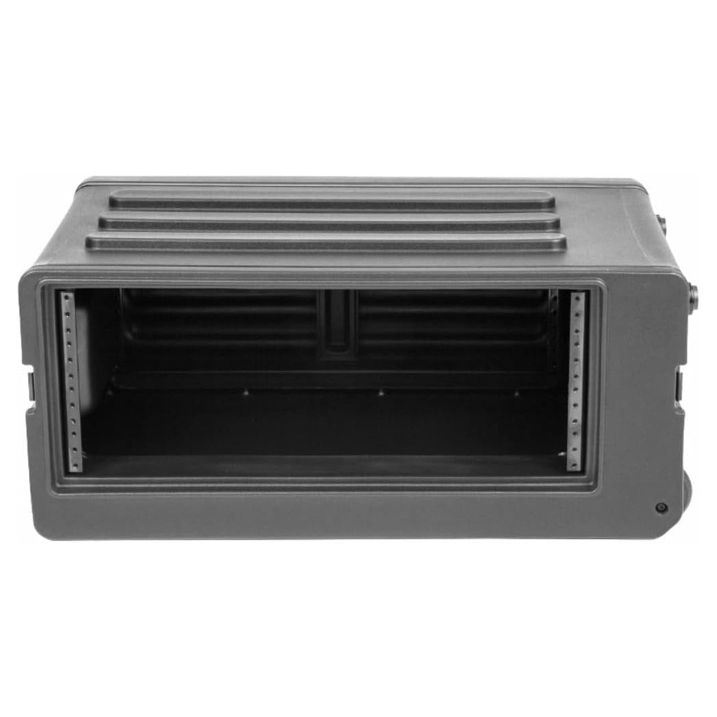 SKB 4U rSeries Shallow Rolling Rack with Integrated Back Wheels and Pull Handle