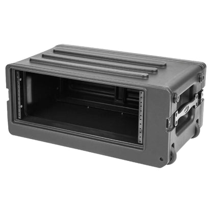 SKB 4U rSeries Shallow Rolling Rack with Integrated Back Wheels and Pull Handle