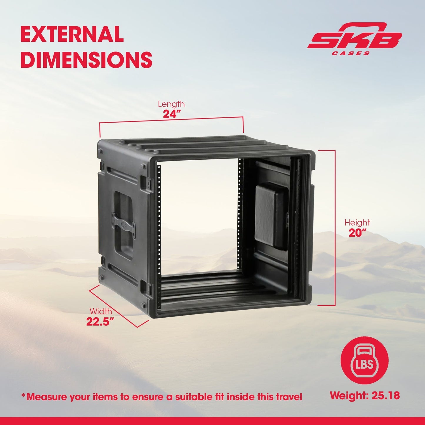 SKB 10U Roto Rack Case Polyethylene Gear Protector, Stackable, Waterproof, Black