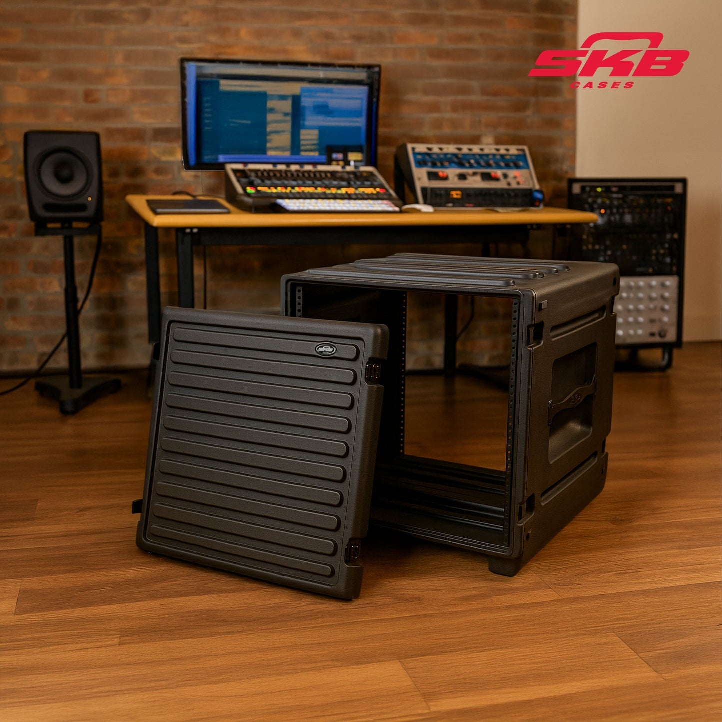 SKB 10U Roto Rack Case Polyethylene Gear Protector, Stackable, Waterproof, Black